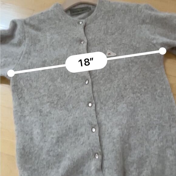 Monte Carlo Light Khaki Angora Wool Open Front Cardigan 38/L - Picture 11 of 16